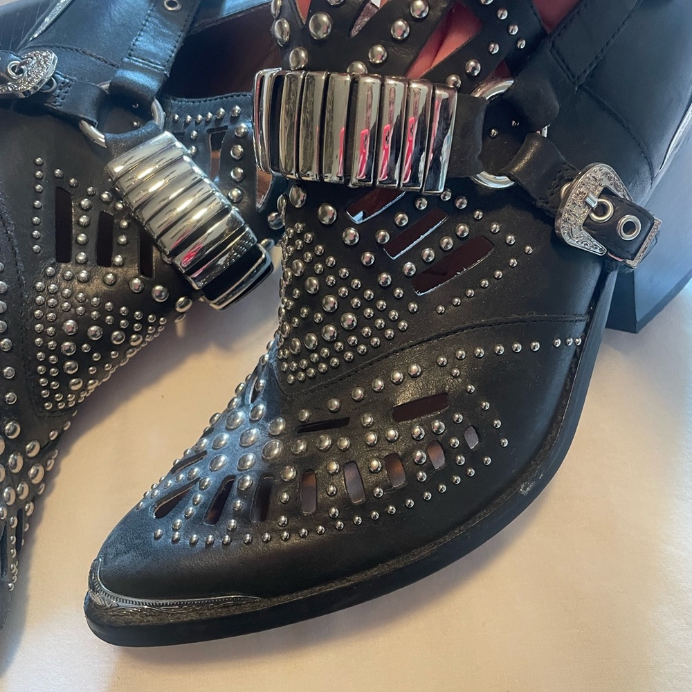 Jeffrey Campbell Embellished Studded Western Booties